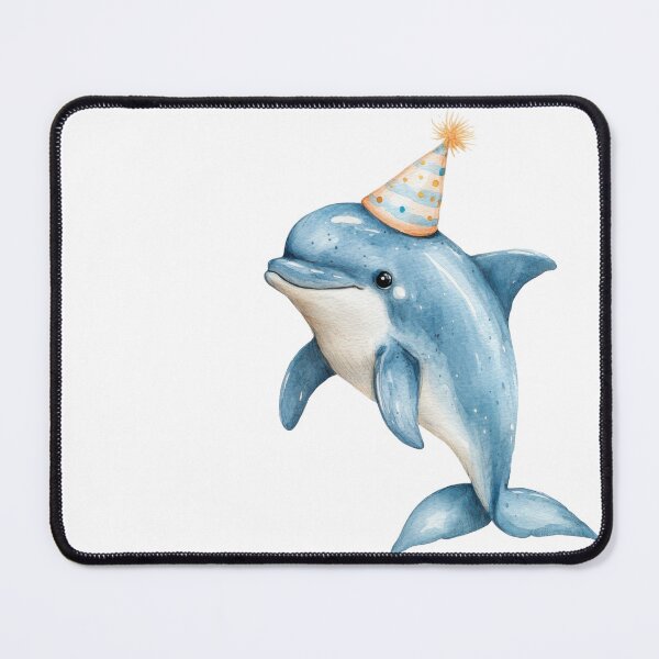 Item preview, Cute Dolphin Wearing a Party Hat designed and sold by ImagineCorner.