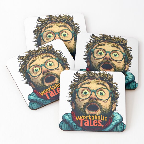 Item preview,  A bold and colorful cartoon-style title design with the phrase "Workaholic Tales," featuring exaggerated and playful typography designed and sold by TJprint.