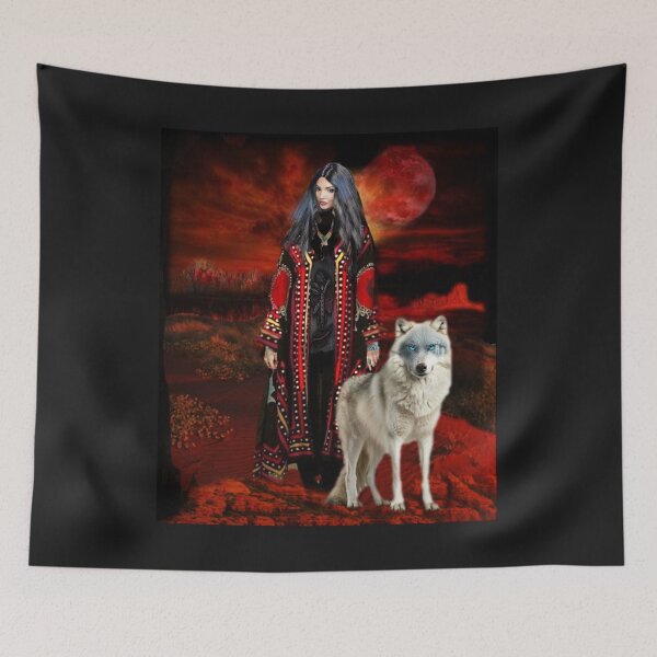 Item preview, White Wolf Red Moon designed and sold by Patricia Brown.