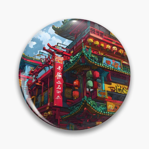Item preview, Colorful Chinatown Architecture designed and sold by CoolMantras.