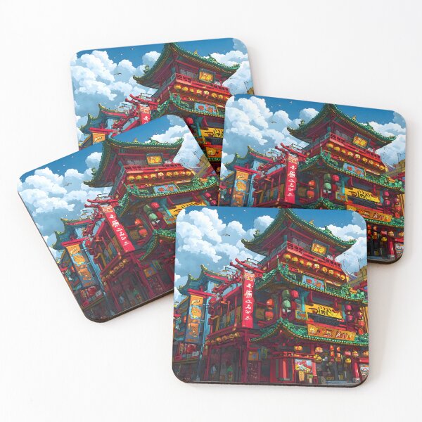 Item preview, Colorful Chinatown Architecture designed and sold by CoolMantras.