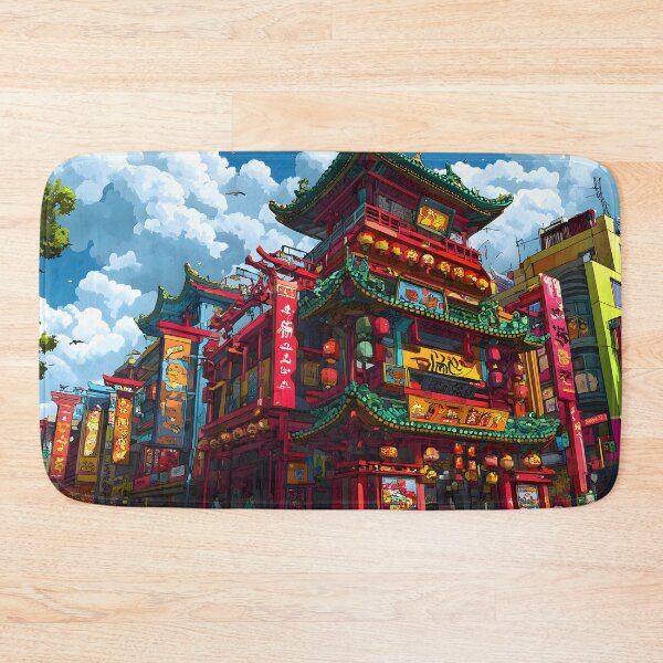 Item preview, Colorful Chinatown Architecture designed and sold by CoolMantras.