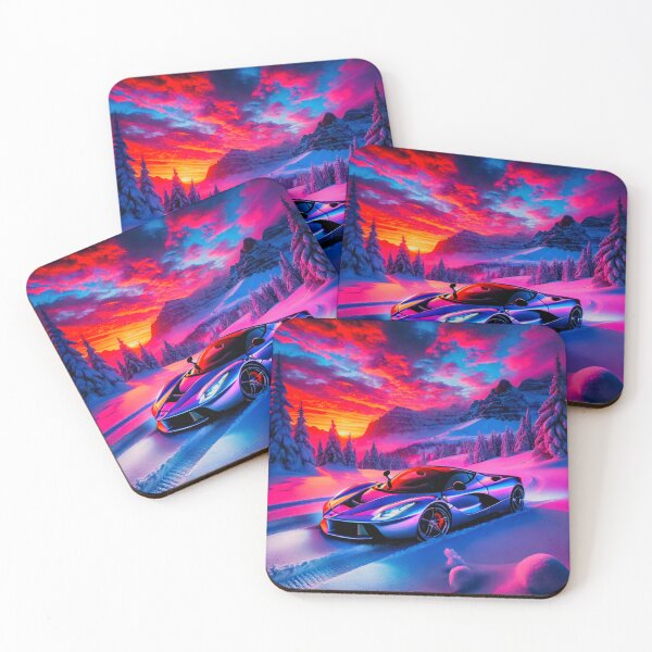 Item preview, Epic Sports Car in Snowy Mountains at Dusk designed and sold by GrizzlyCollective.