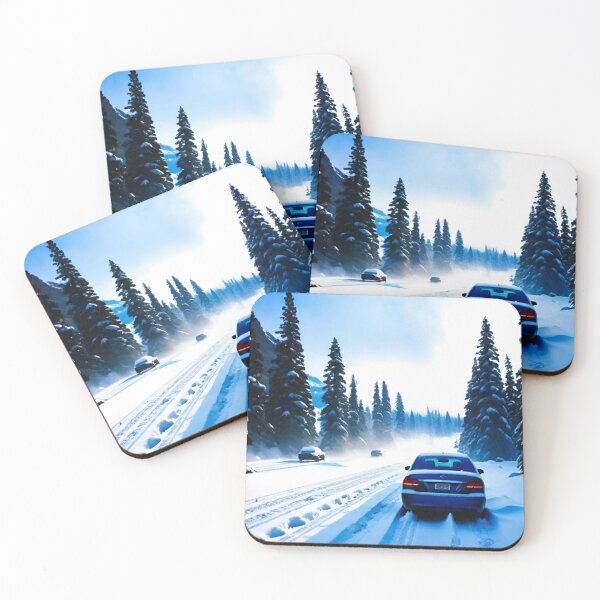 Item preview, Frozen Mountain Road with Pulled-Over Car designed and sold by GrizzlyCollective.