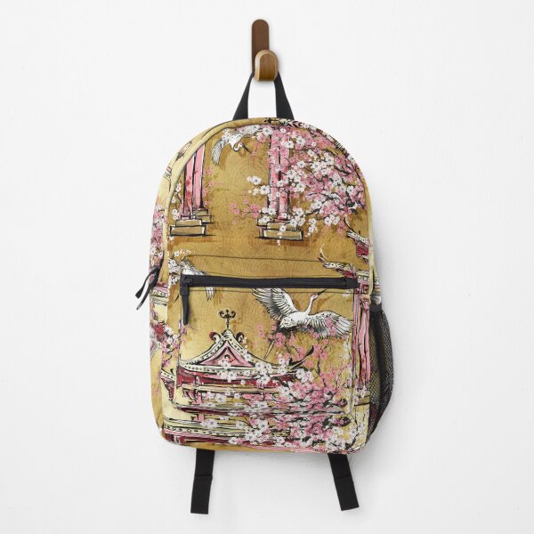 Item preview, Japanese Pavilion Cherry Blossoms and Cranes on Gold Background designed and sold by KaramfilaS.