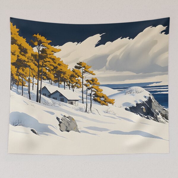 Artikelvorschau, Verschneite Küste Winterlandschaft entworfen und verkauft von CoolMantras.