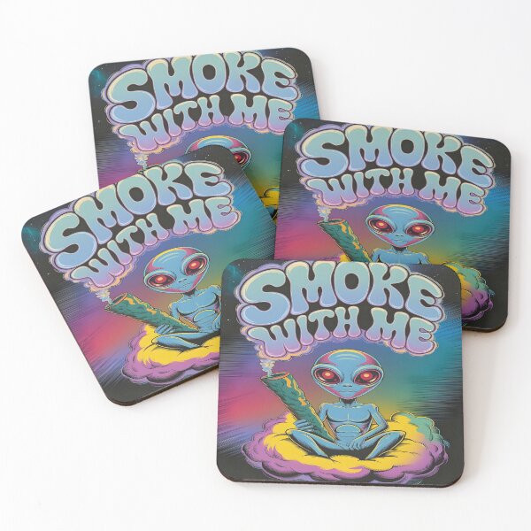 Item preview, Cosmic Chillout Smoke With Me Alien | Psychedelic Galaxy Background, and Chill Alien with Joint designed and sold by al21ex.
