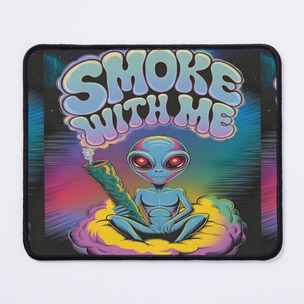 Item preview, Cosmic Chillout Smoke With Me Alien | Psychedelic Galaxy Background, and Chill Alien with Joint designed and sold by al21ex.