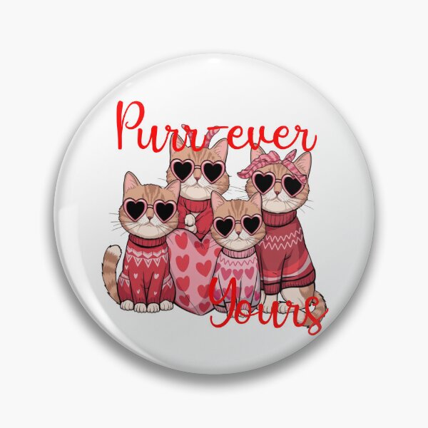 Item preview, Purr-ever Yours - Purrfectly Positive - Valentine's Cats with Heart Sunglasses designed and sold by InspiredCreatives.