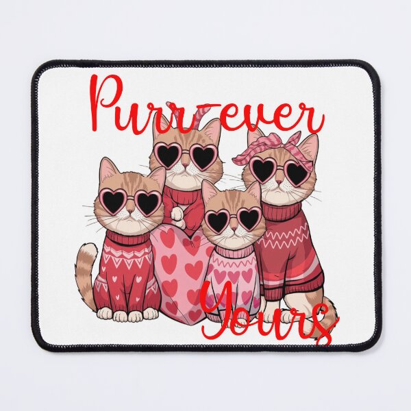 Item preview, Purr-ever Yours - Purrfectly Positive - Valentine's Cats with Heart Sunglasses designed and sold by InspiredCreatives.