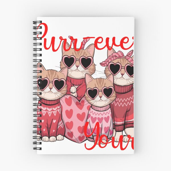 Item preview, Purr-ever Yours - Purrfectly Positive - Valentine's Cats with Heart Sunglasses designed and sold by InspiredCreatives.