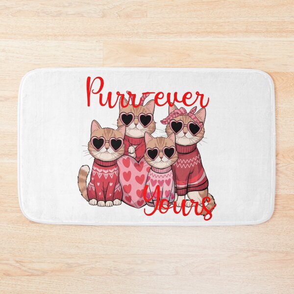 Item preview, Purr-ever Yours - Purrfectly Positive - Valentine's Cats with Heart Sunglasses designed and sold by InspiredCreatives.
