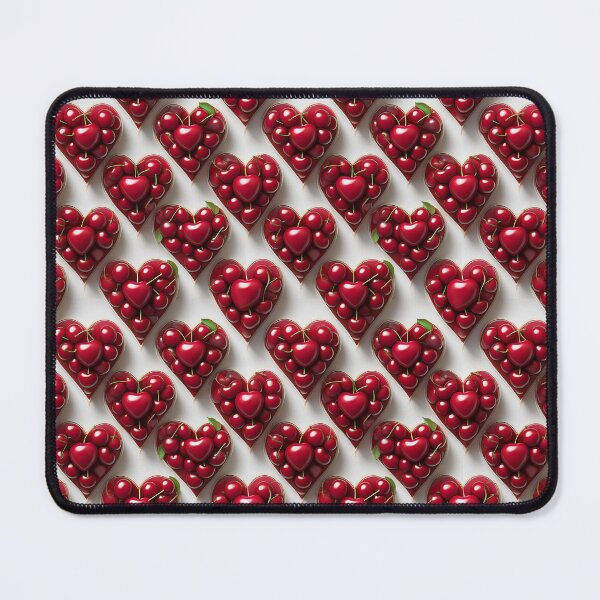 Item preview, Cherry Hearts: A playful pattern featuring hearts made from juicy cherries, bursting with vibrant colors and sweet flavors. designed and sold by Camel & Quirk.
