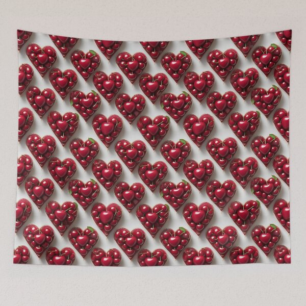 Item preview, Cherry Hearts: A playful pattern featuring hearts made from juicy cherries, bursting with vibrant colors and sweet flavors. designed and sold by Grang Art Artistic Designs.