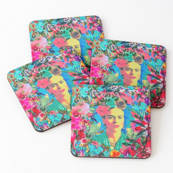 Item preview, Frida Kahlo and flowers, mexican artist, colorful bird, frida kahlo portrait, paintings designed and sold by AliloveartistIT.