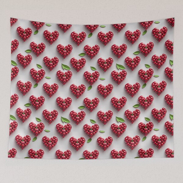 Item preview, Love Bites: A whimsical pattern with hearts made from cherries, adding a touch of playful mischief. designed and sold by Grang Art Artistic Designs.