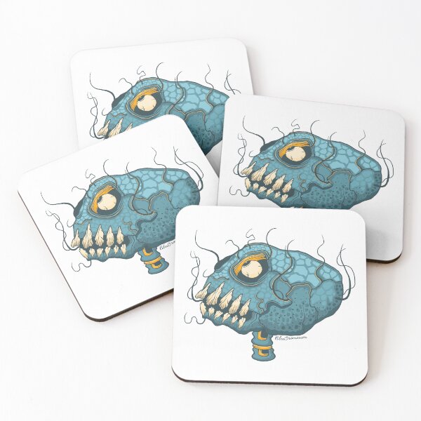 Item preview, Calavera de color verde azulado con cordeles naturales designed and sold by BluCranium.