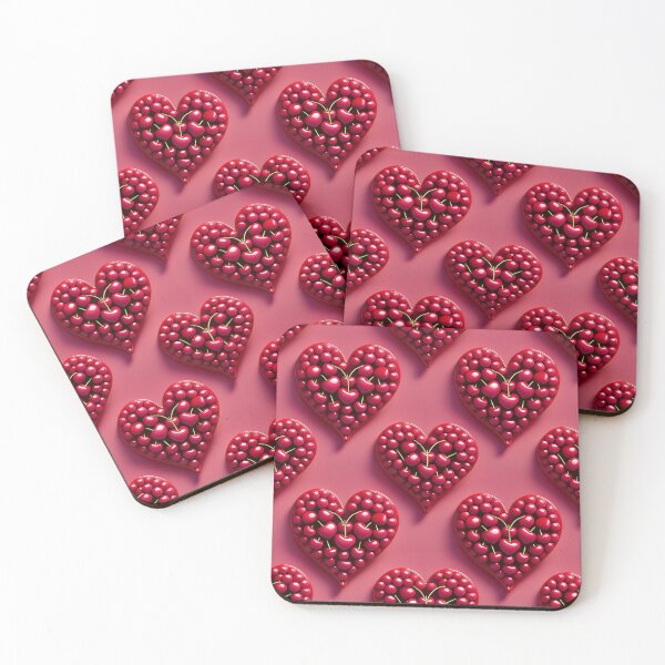 Item preview, Cherry Chic: A stylish pattern with hearts made from cherries, adding a touch of elegance and sophistication. designed and sold by Grang Art Artistic Designs.
