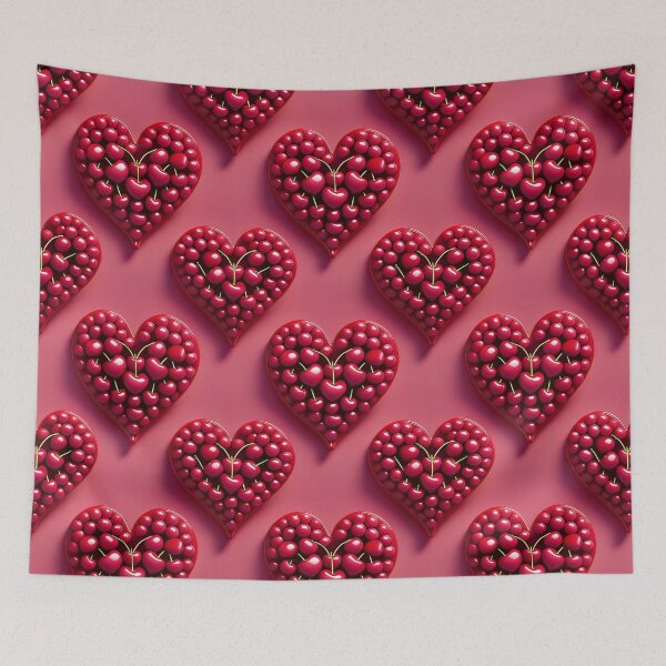 Item preview, Cherry Chic: A stylish pattern with hearts made from cherries, adding a touch of elegance and sophistication. designed and sold by Grang Art Artistic Designs.