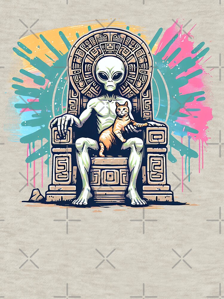 Thumbnail 7 von 7, Classic T-Shirt, Alien mit Katze designt und verkauft von Kobeko.