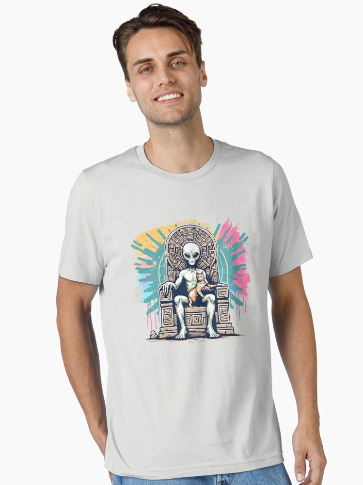 Thumbnail 1 von 7, Essential T-Shirt, Alien mit Katze designt und verkauft von Kobeko.