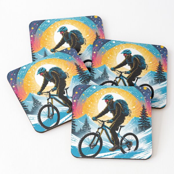 Item preview, Snow MTB Rider in the Majestic Mountains designed and sold by GrizzlyCollective.