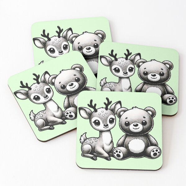 Item preview, Deer & Bear Buddies - Woodland Cuteness by TSQ designed and sold by TSQ.