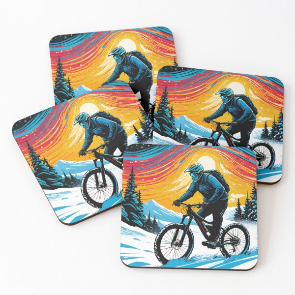 Item preview, Epic Sunset MTB Ride Through Snow-Covered Trails designed and sold by GrizzlyCollective.