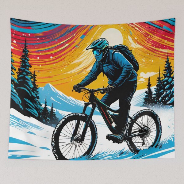 Item preview, Epic Sunset MTB Ride Through Snow-Covered Trails designed and sold by GrizzlyCollective.