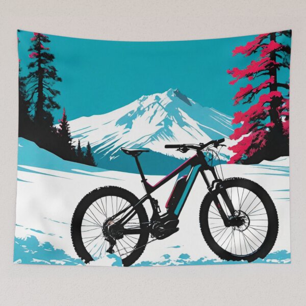 Item preview, Mountain Bike Stood Alone in the Frozen Mountains designed and sold by GrizzlyCollective.