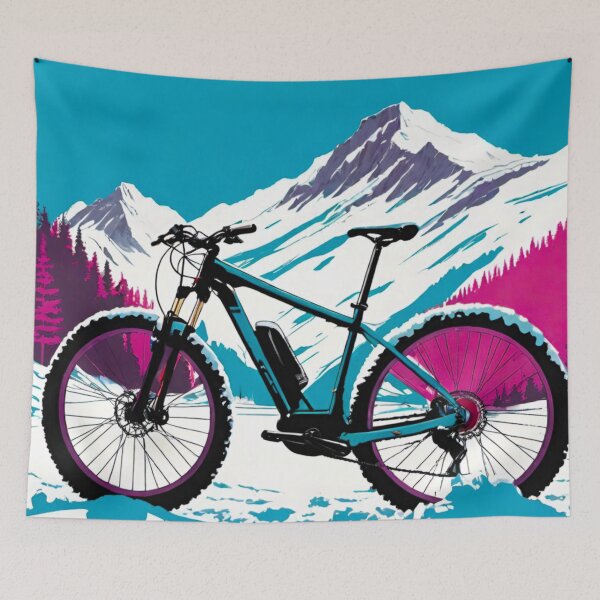 Item preview, Mountain Bike Standing Ready for Action in the Mountains designed and sold by GrizzlyCollective.