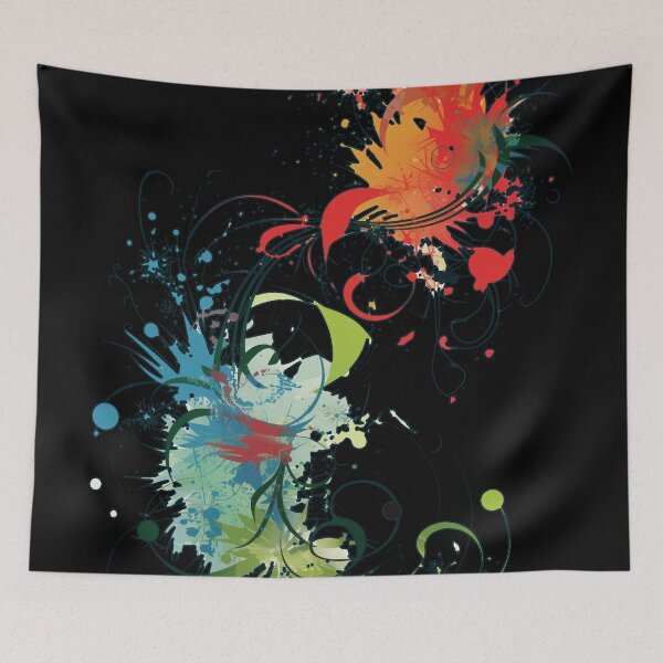 Item preview, Organic Abstract design. Orange, blue, red, green. designed and sold by Shoot-The-Moon.