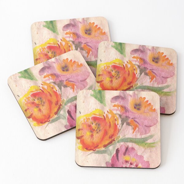 Item preview, Orange Pink Purple Watercolour Roses designed and sold by umasharda.