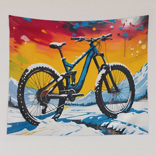 Item preview, Snow Covered MTB Stood in All Its Glory designed and sold by GrizzlyCollective.