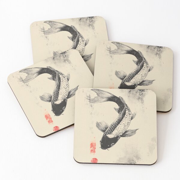 Item preview, Koi Fish swimming in rippling water designed and sold by SetMyHeart.