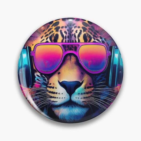 Item preview, Leopard in Headphones and Shades Synthwave  designed and sold by Boxing Kangaroo Retail Company.