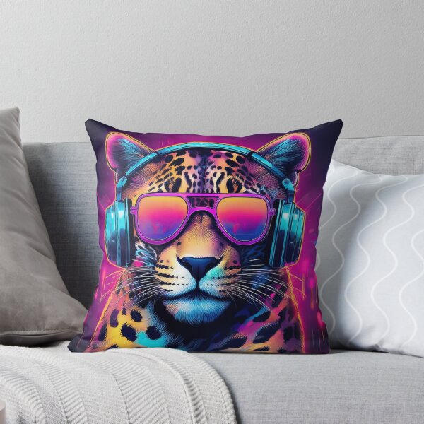Item preview, Leopard in Headphones and Shades Synthwave  designed and sold by Boxing Kangaroo Retail Company.