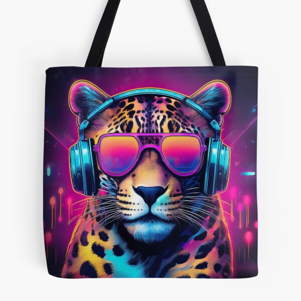 Item preview, Leopard in Headphones and Shades Synthwave  designed and sold by Boxing Kangaroo Retail Company.