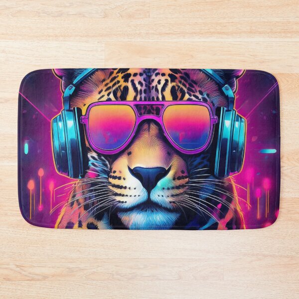 Item preview, Leopard in Headphones and Shades Synthwave  designed and sold by Boxing Kangaroo Retail Company.