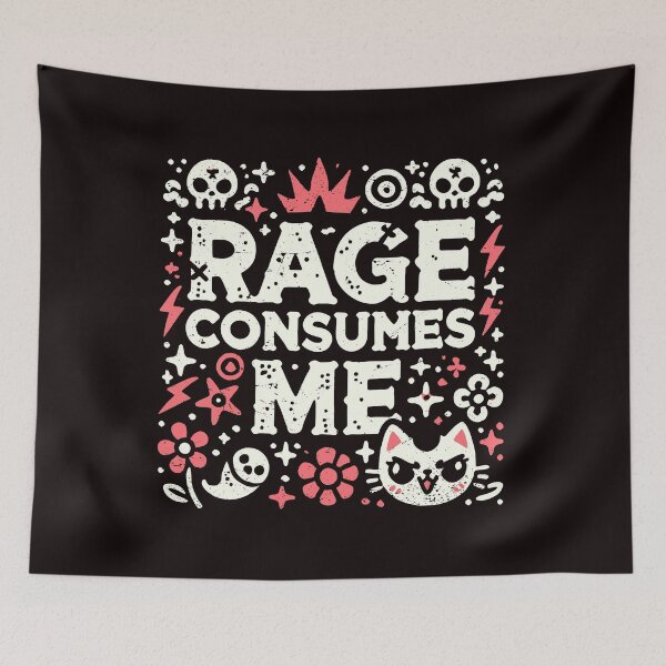 Item preview, Rage Is Consuming Me Silly Staring Cat Meme designed and sold by GRASTORE.
