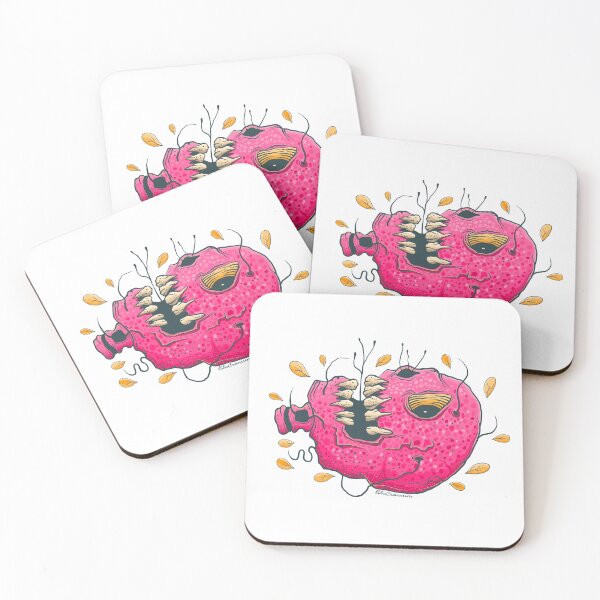 Item preview, Calavera de color rosa con hojas de hilo natural designed and sold by BluCranium.