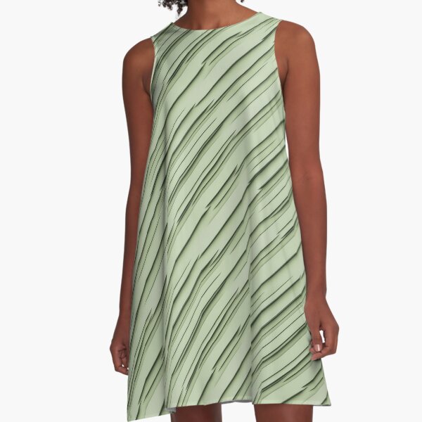 Item preview, Boho Fashion Dress 3D Stripe Effect Lime Green designed and sold by BohoFashion.