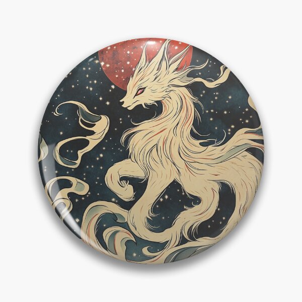 Item preview, Celestial Kitsune with nine flowing tails in a starry night designed and sold by SetMyHeart.