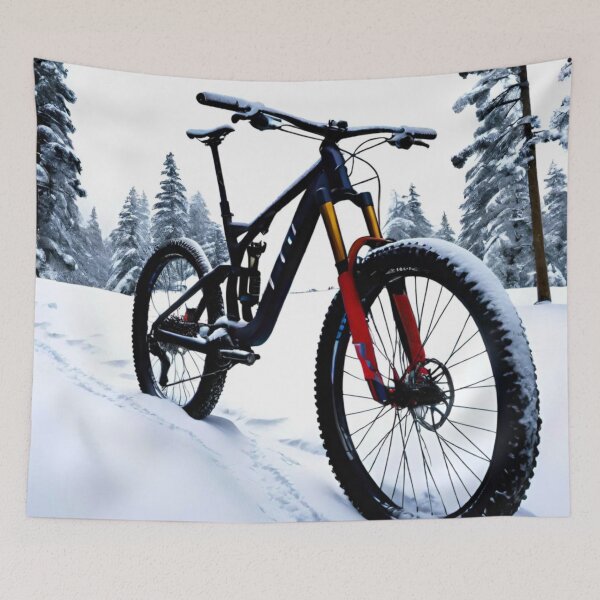 Item preview, Epic Snow-Covered Bike in Natural Mountain Habitat designed and sold by GrizzlyCollective.