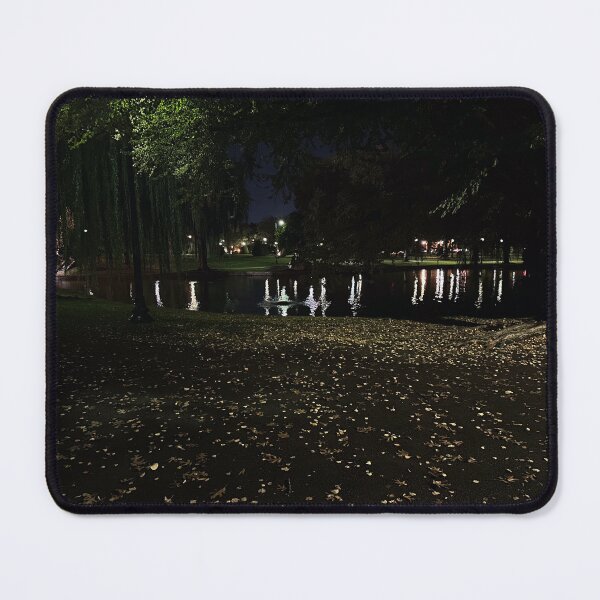 Item preview, Night Reflections at the Public Garden Pond, Boston designed and sold by BadWolfStudios.