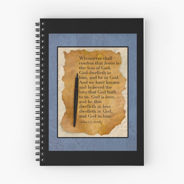 Item preview, 1 John 4:15-16 KJV Christian Bible Verse Typography designed and sold by Our Bible Journey.