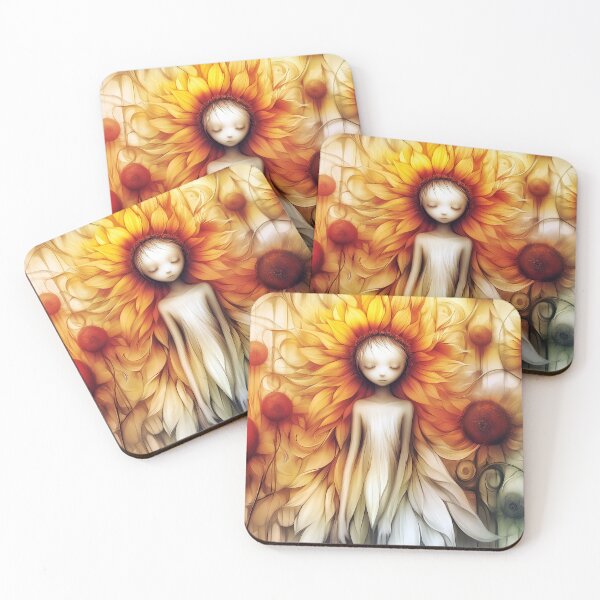 Item preview, "Renewal" Sunflower girl symbolising circle of life positivity. designed and sold by Shoot-The-Moon.