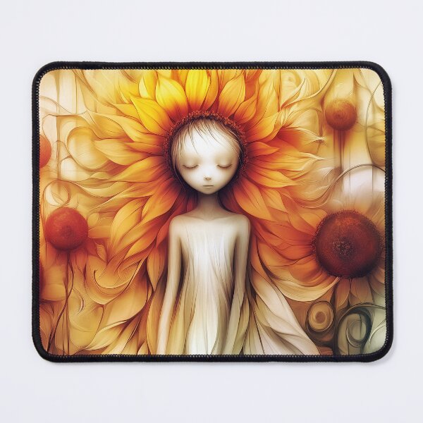 Item preview, "Renewal" Sunflower girl symbolising circle of life positivity. designed and sold by Shoot-The-Moon.