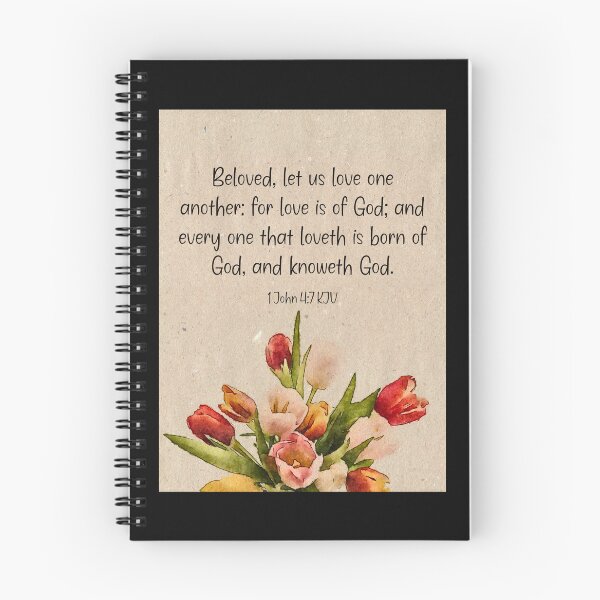 Item preview, 1 John 4:7 KJV Christian Bible Verse Typography designed and sold by Our Bible Journey.