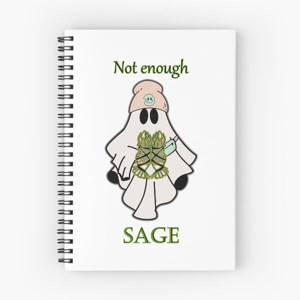 Item preview, Not Enough Sage: Playful Ghost with Smudge Stick designed and sold by TMS-Designs.